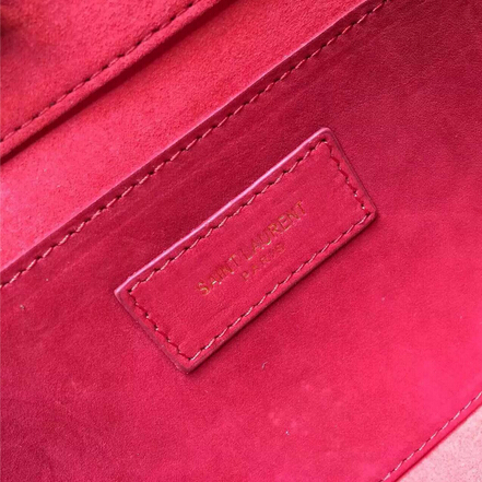 2015 New Saint Laurent Bag Cheap Sale- Classic Monogram Saint Laurent Tassel Satchel in Red Suede Leather - Click Image to Close