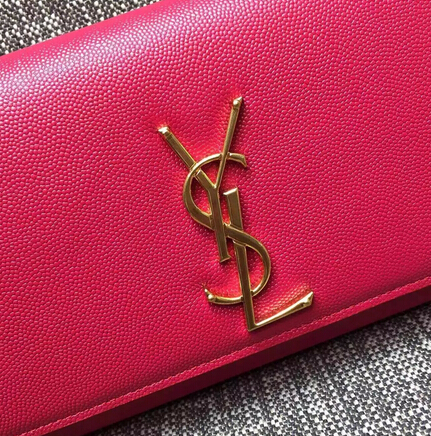 2015 New Saint Laurent Bag Cheap Sale-Classic Monogramme Saint Laurent Clutch in Rose Small Grained Leather - Click Image to Close