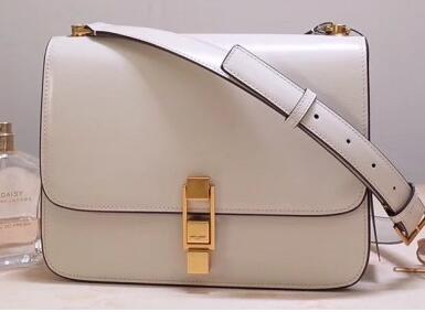 2020 Saint Laurent CARRE satchel in smooth leather WHITE