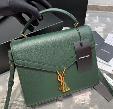 2020 Cheap Saint Laurent Cassandra Top Handle Medium Bag in Grained Leather 578000 green