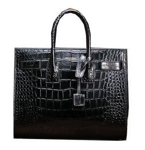 2015 New Saint Laurent Bag Cheap Sale - YSL Classic Small Sac De Jour Bag Croco Leather Y5588 Black