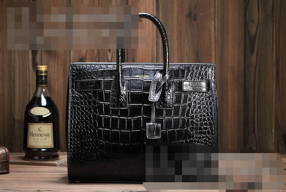 2015 New Saint Laurent Bag Cheap Sale - YSL Classic Small Sac De Jour Bag Croco Leather Y5588 Black - Click Image to Close