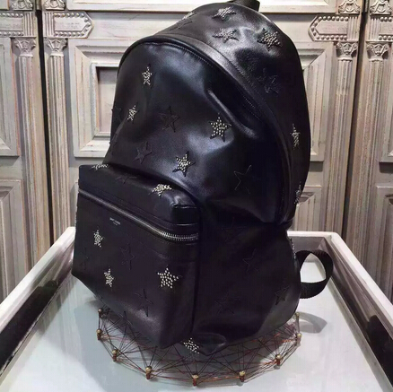 015 New Saint Laurent Bag Cheap Sale-YSL Backpack in Black Calfskin - Click Image to Close