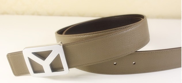 2013 new YSL belt in beige with silver Y buckle,Ysl belt outlet