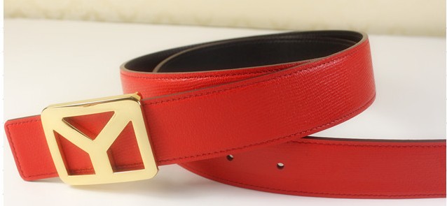 2013 new YSL belt with gold Y buckle red,Ysl belt outlet