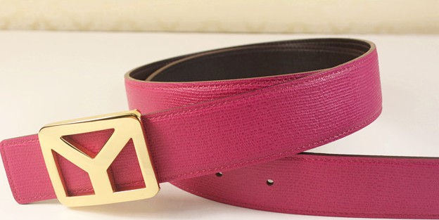 2013 new YSL belt with gold Y buckle peony pink,Ysl belt outlet