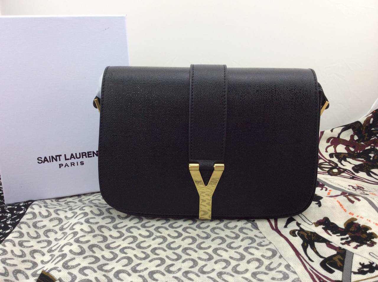 2015 New Saint Laurent Bag Cheap Sale-Saint Laurent Classic Medium Monogram UNIVERSITE BAG in Black Gained Leather