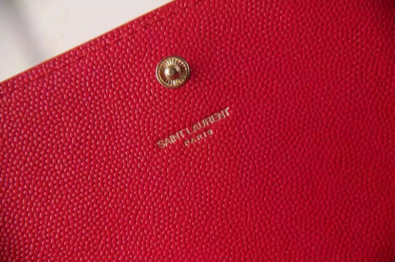 Fall/Winter 2015 Saint Laurent Bag Cheap Sale- Saint Laurent Classic Medium Kate Monogram Satchel in Red Grain de Poudre Textured Leather - Click Image to Close