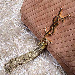 2015 New Saint Laurent Bag Cheap Sale- YSL Chain Bag in Camel Nubuck Leather YSL12112 - Click Image to Close