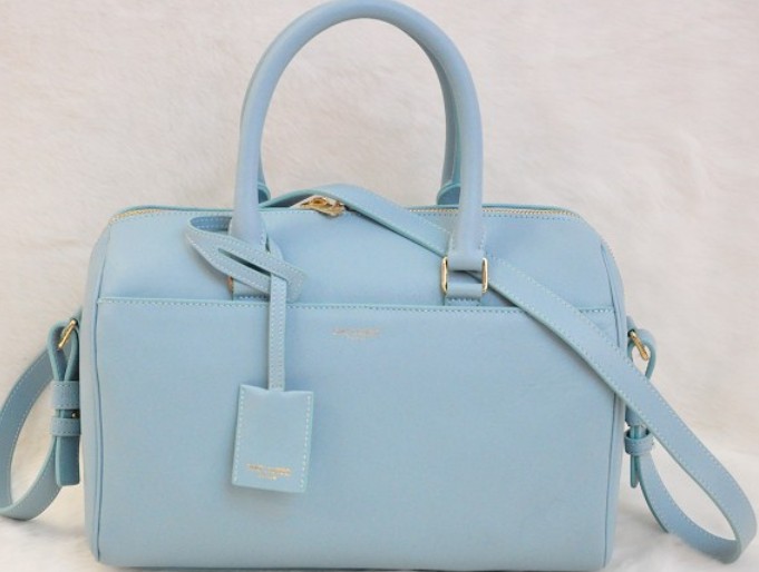 2014 Discount YSL bags,Classic Duffle 6 Bag in Blue Leather