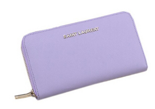 Hot Sale!2015 New Saint Laurent Bag Outlet- YSL Saffiano Leather Zippy Wallet 340841 Light Purple