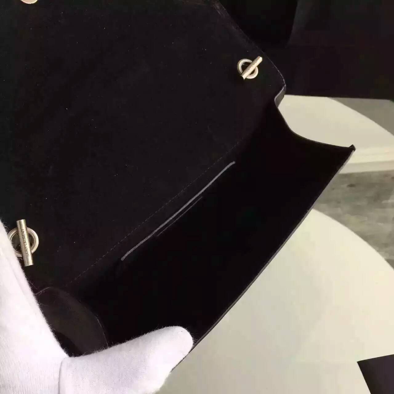 Limited Edition!2016 New Saint Laurent Bag Cheap Sale- Saint Laurent Monogram Fringed Satchel in Black Calfskin Leather - Click Image to Close