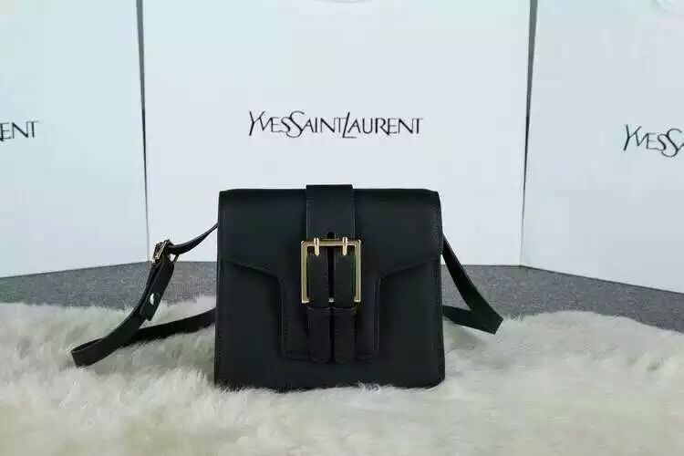 2015 New Saint Laurent Catwalk Collection Cheap Sale- YSL Shouldr Bag in Black Calf Leather