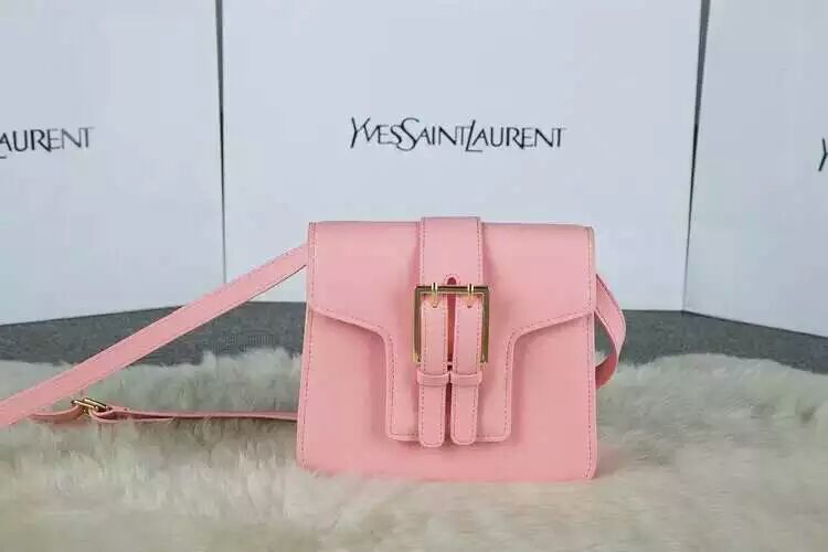2015 New Saint Laurent Catwalk Collection Cheap Sale- YSL Shouldr Bag in Pink Calf Leather