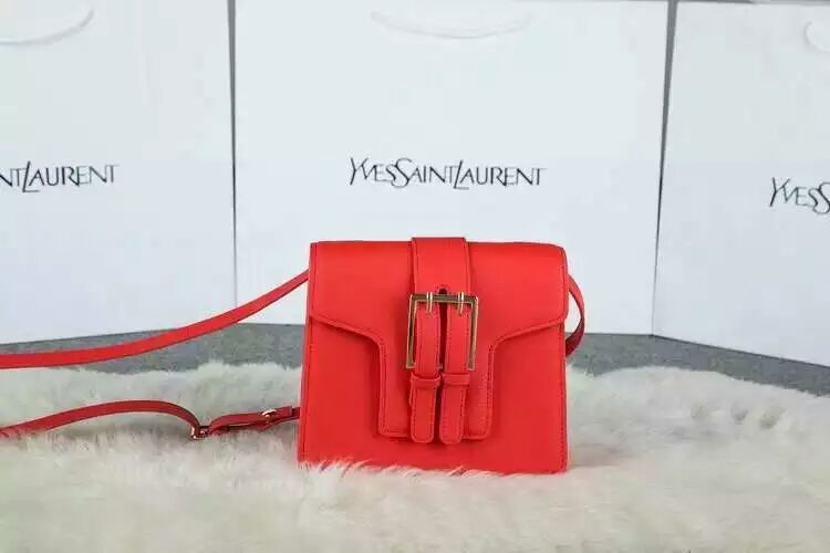 2015 New Saint Laurent Catwalk Collection Cheap Sale- YSL Shouldr Bag in Red Calf Leather