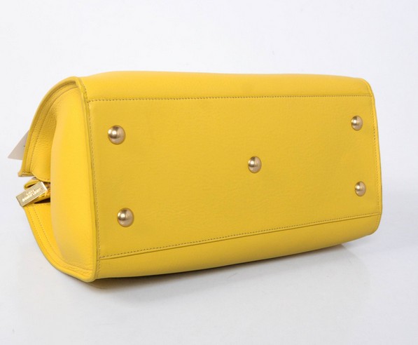 2013 Cheap Saint Laurent Petit Cabas Y in Yellow Leather - Click Image to Close