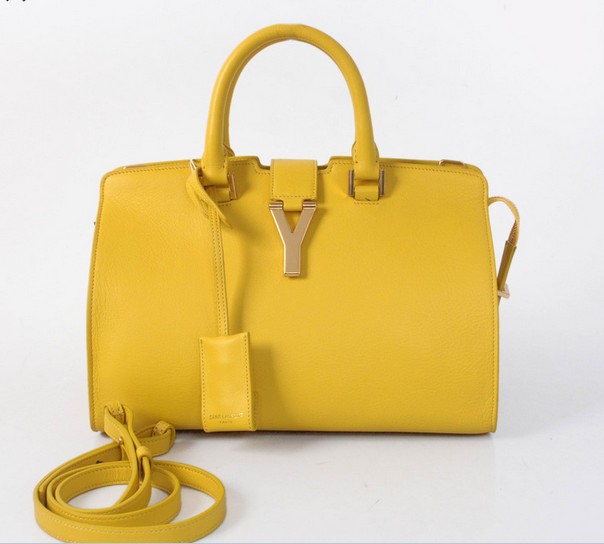 2013 Cheap Saint Laurent Petit Cabas Y in Yellow Leather