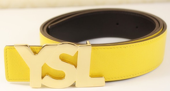 0 2013 Cheap YSL letter leather belt in yellow