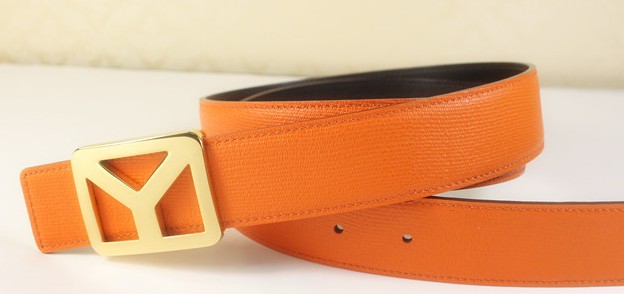 2013 new YSL belt with gold Y buckle orange,Ysl belt outlet
