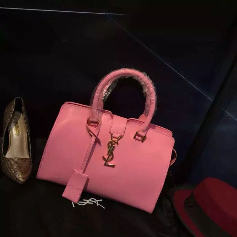 S/S 2016 New Saint Laurent Bag Cheap Sale-Saint Laurent Cabas Chyc Bag in Pink Calfskin Leather