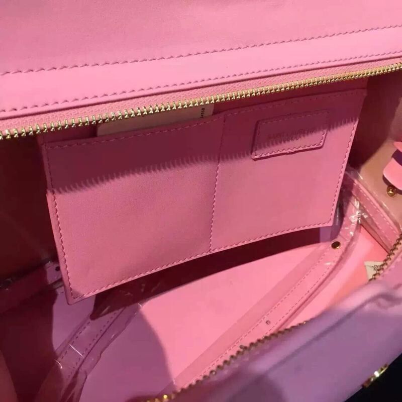 S/S 2016 New Saint Laurent Bag Cheap Sale-Saint Laurent Cabas Chyc Bag in Pink Calfskin Leather - Click Image to Close