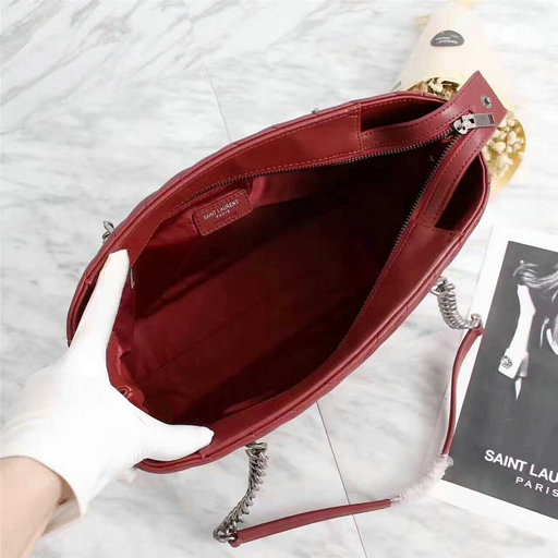 New Arrival!2016 Cheap YSL Out Sale with Free Shipping-Saint Laurent Classic Monogram Shopping Bag in Burgundy MATELASSE Leather - Click Image to Close