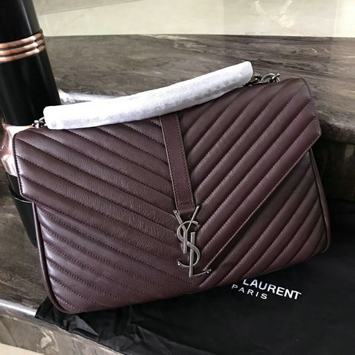 2016 New Saint Laurent Bag Cheap Sale-Saint Laurent Classic Medium COLLEGE MONOGRAM Bag in Bordeaux MATELASSE Leather