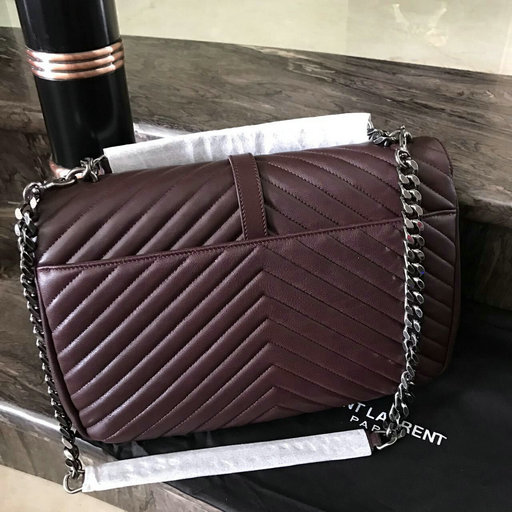 2016 New Saint Laurent Bag Cheap Sale-Saint Laurent Classic Medium COLLEGE MONOGRAM Bag in Bordeaux MATELASSE Leather - Click Image to Close