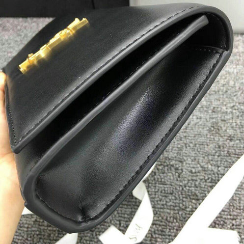 -Classic Saint Laurent Clutch in Black Leather - Click Image to Close