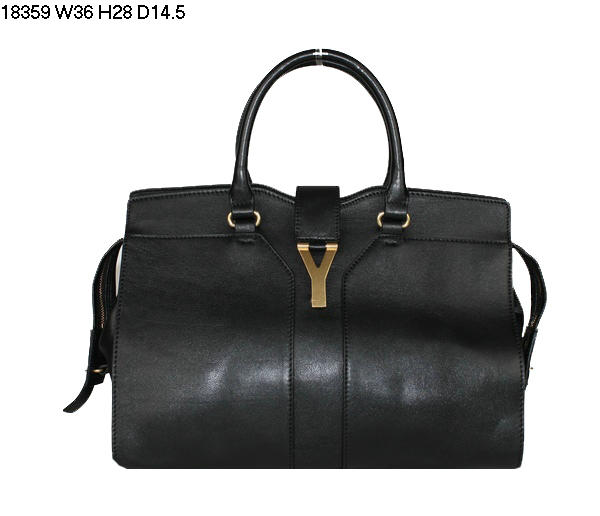 YSL Cabas 2012-Yves Saint Laurent Cabas Chyc In Black Leather Women's Handle Bag 26422