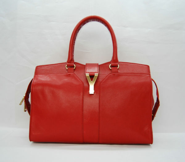 YSL Cabas 2012-Yves Saint Laurent Cabas Chyc In Red Suede Women's Top Handle Bag 110133