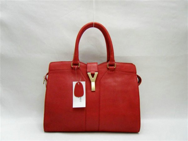 Ysl Large Cabas Chyc Red Leather Top Handle Large Bag 99968