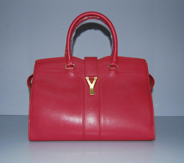 YSL Cabas 2012-Yves Saint Laurent Cabas Chyc In Red Suede Women's Top Handle Bag 1101112