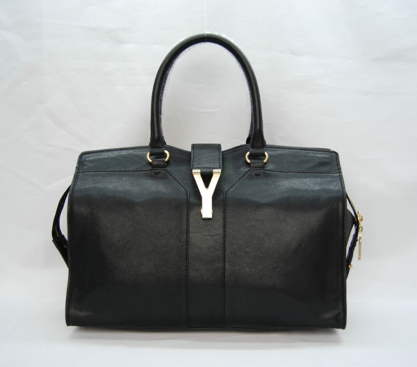 YSL Cabas 2012-Yves Saint Laurent Cabas Chyc In Black Suede Women's Top Handle Bag 136130