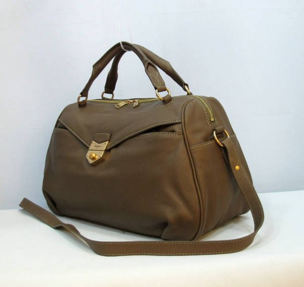 Cheap YSL Handbags-Yves Saint Laurent Dandy Bag In Coffee Textured Leather