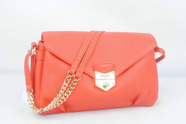 Cheap YSL Handbags-Yves Saint Laurent Dandy Bag In Orange Textured Leather 160477