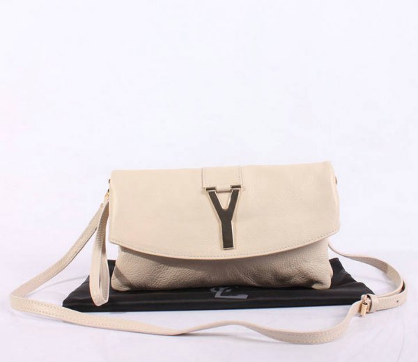 2013 YSL Bags-Yves Saint Laurent Chyc In White Leather Women's Shoulder Bag 26389