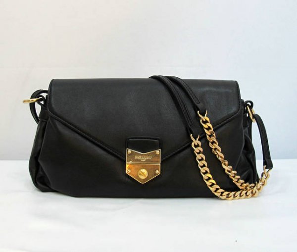 Ysl Dandy Flap Bag In Black Textured Leather 99984
