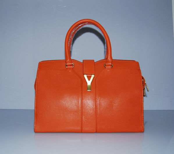 YSL Cabas 2012-Yves Saint Laurent Cabas Chyc In Orange Suede Women's Top Handle Bag 110133
