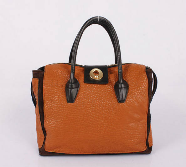 Discount YSL Muse In Orange Leather Women's Top Handle Bag 9964