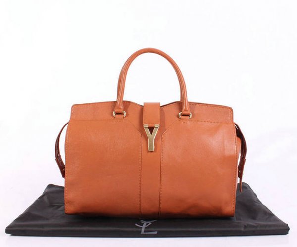 YSL Cabas 2012-Yves Saint Laurent Cabas Chyc In Orange Leather Women's Top Handle Bag 26382