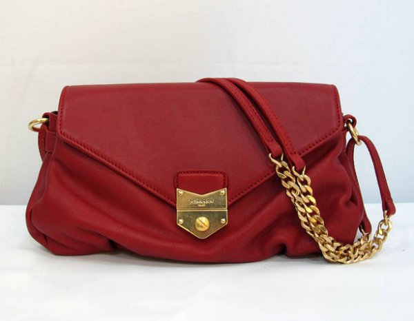 Ysl Dandy Flap Bag In Red Textured Leather99981