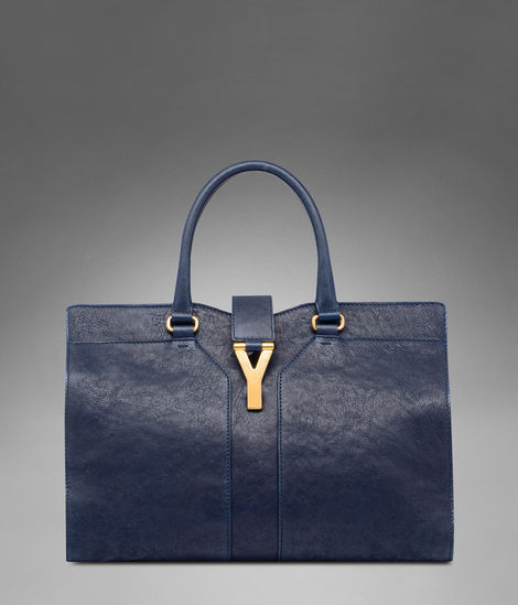 YSL Cabas 2012-Yves Saint Laurent Cabas Chyc In Navy Women's Top Handle Leather Bag 99972