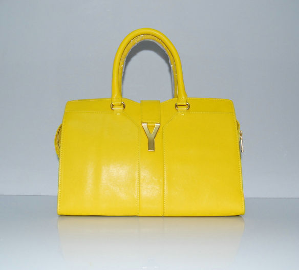 YSL Cabas 2012-Yves Saint Laurent Cabas Chyc In Yellow Suede Women's Top Handle Bag 136116