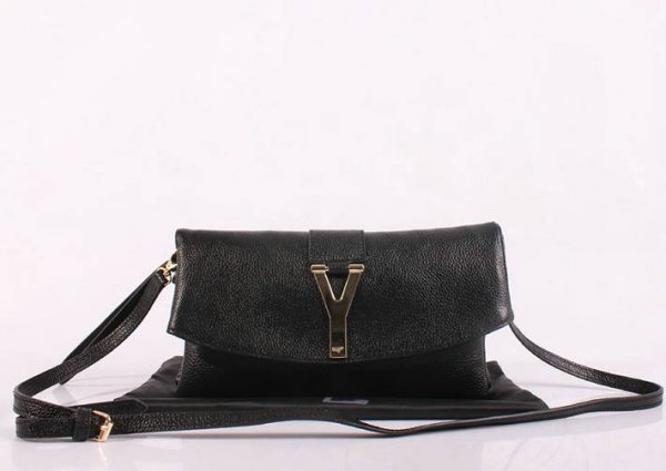 2013 YSL Bags-Yves Saint Laurent Chyc In Black Leather Women's Shoulder Bag 26384