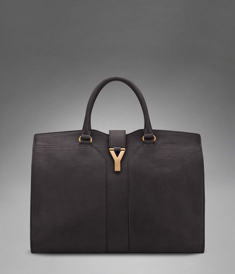 YSL Cabas 2012-Yves Saint Laurent Cabas Chyc In Gray Women's Top Handle Leather Bag 99973