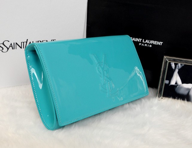 YSL wallet 2013,Yves Saint Laurent Belle De Jour Patent Leather Clutch green - Click Image to Close