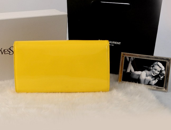ysl yellow leather wallet  