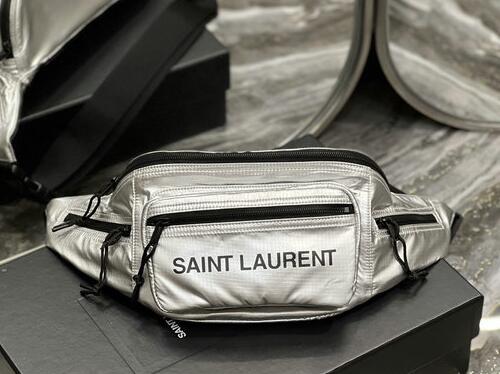 2022 cheap Saint Laurent Nuxx Crossbody Bag in Platinum Nylon