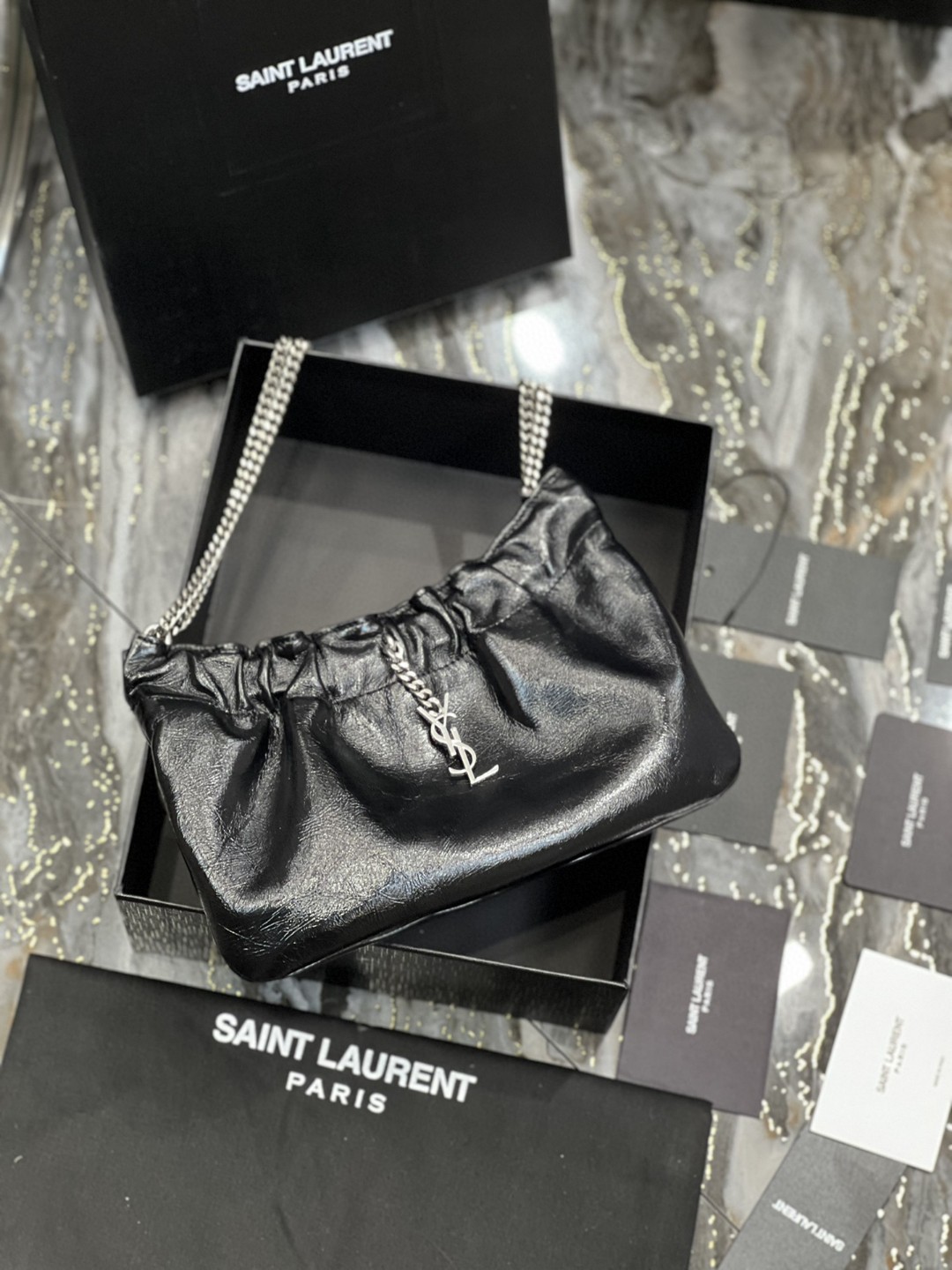 2022 cheap Saint Laurent mini leather shoulder bag black